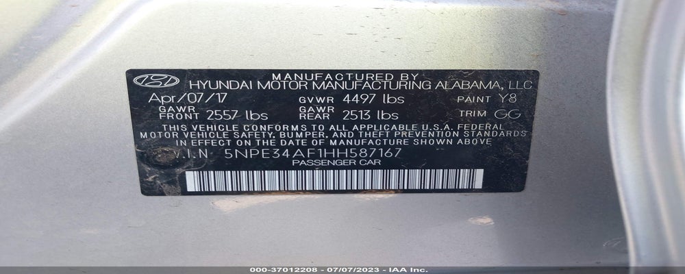 5NPE34AF1HH587167 2017 HYUNDAI SONATA photo no. 9