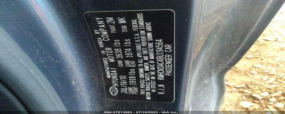 KMHCN3AC4BU194564 2011 HYUNDAI ACCENT photo no. 9
