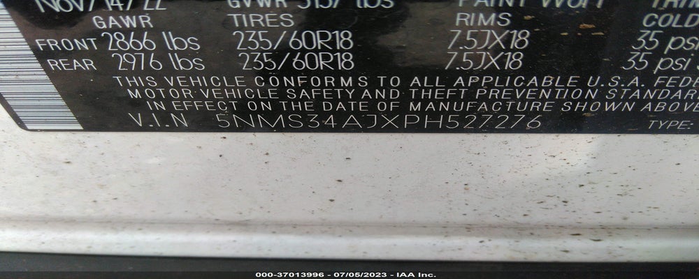 5NMS34AJXPH527276 2023 HYUNDAI SANTA FE photo no. 9