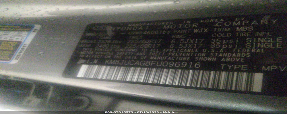 KM8JUCAG8FU096916 2015 HYUNDAI TUCSON photo no. 9