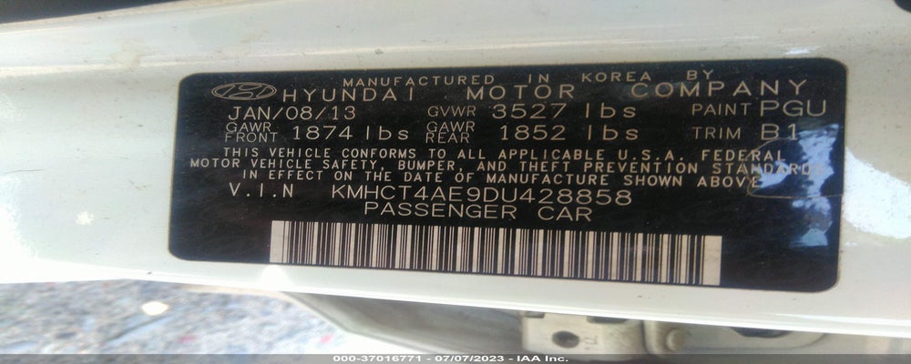 KMHCT4AE9DU428858 2013 HYUNDAI ACCENT photo no. 9