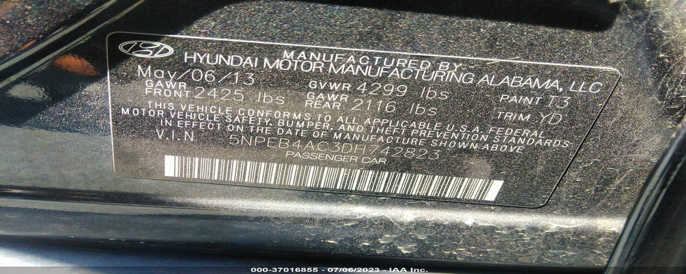 5NPEB4AC3DH742823 2013 HYUNDAI SONATA photo no. 9