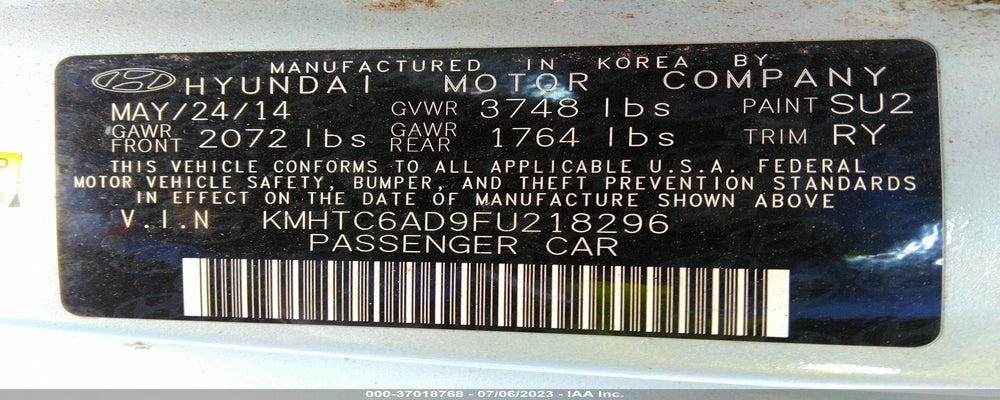 KMHTC6AD9FU218296 2015 HYUNDAI VELOSTER photo no. 9