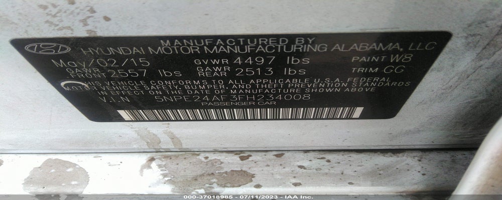 5NPE24AF3FH234008 2015 HYUNDAI SONATA photo no. 9