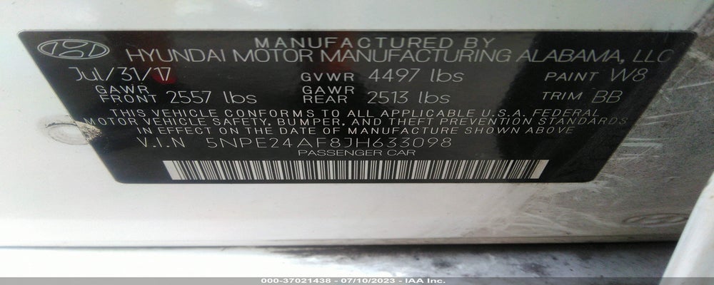 5NPE24AF8JH633098 2018 HYUNDAI SONATA photo no. 9