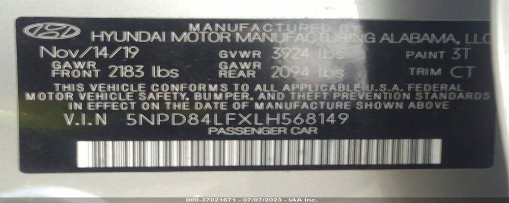 5NPD84LFXLH568149 2020 HYUNDAI ELANTRA photo no. 9