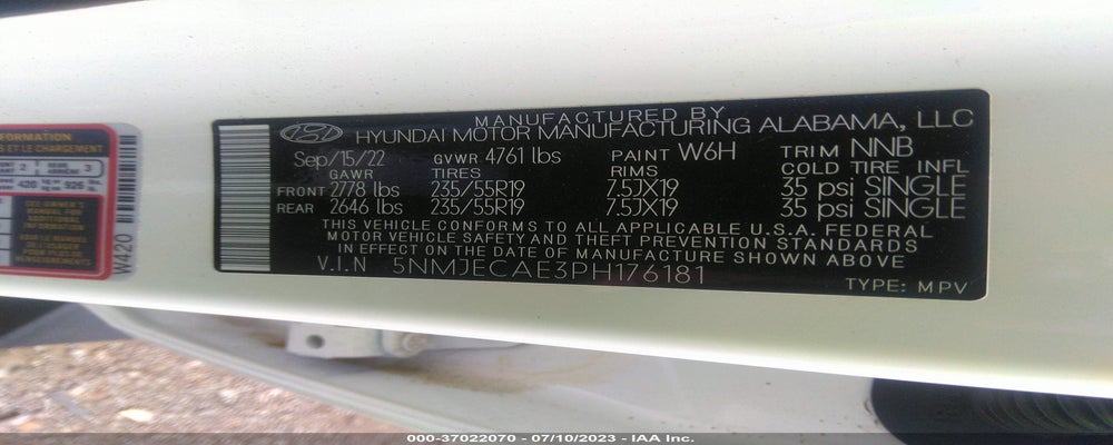 5NMJECAE3PH176181 2023 HYUNDAI TUCSON photo no. 9