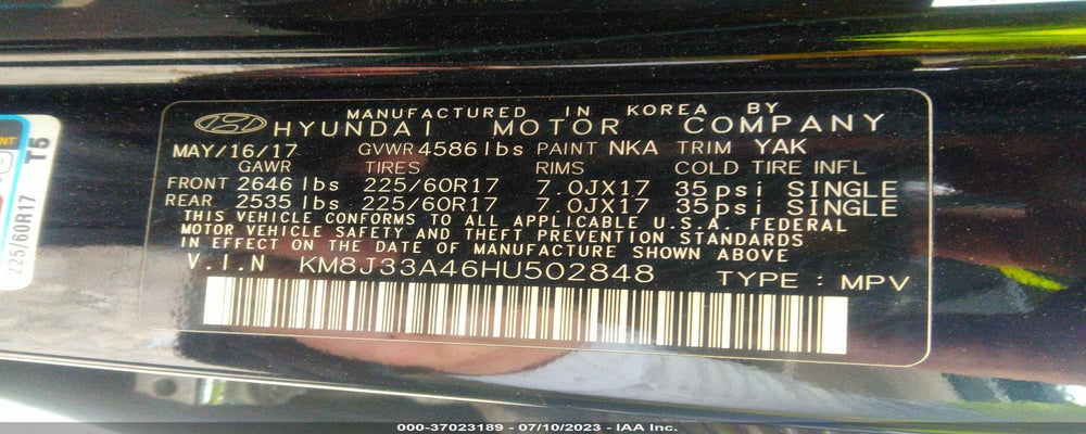 KM8J33A46HU502848 2017 HYUNDAI TUCSON photo no. 9