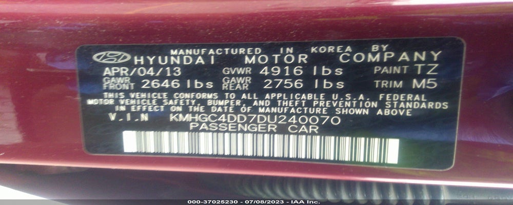 KMHGC4DD7DU240070 2013 HYUNDAI GENESIS photo no. 9