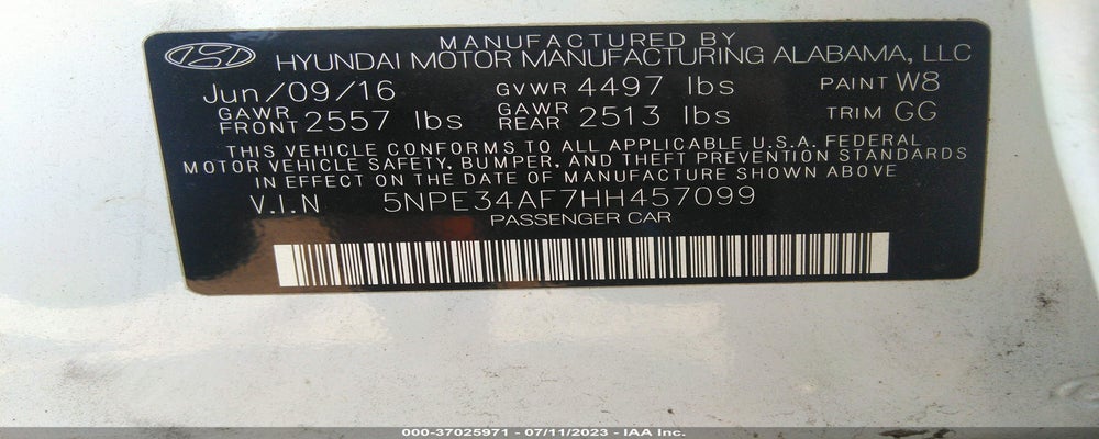 5NPE34AF7HH457099 2017 HYUNDAI SONATA photo no. 9