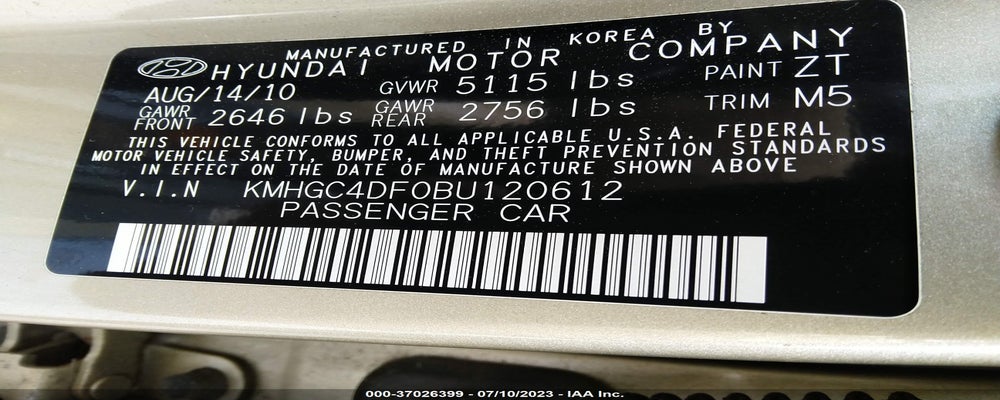 KMHGC4DF0BU120612 2011 HYUNDAI GENESIS photo no. 9
