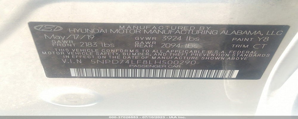 5NPD74LF8LH500290 2020 HYUNDAI ELANTRA photo no. 9