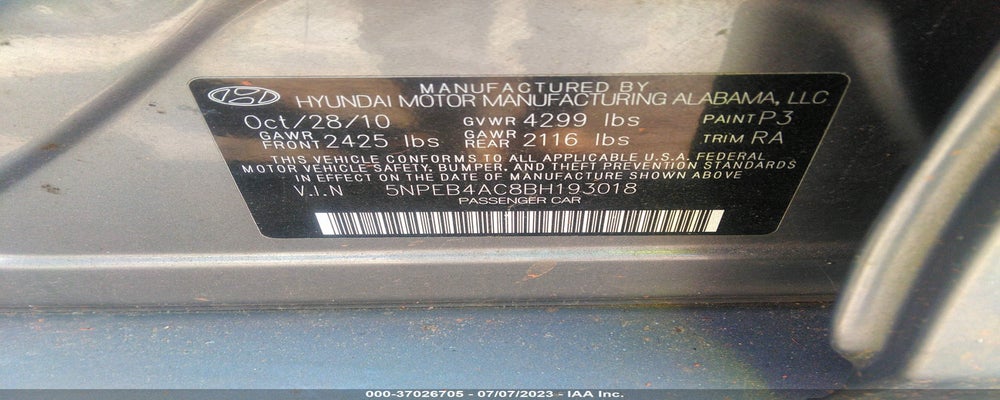 5NPEB4AC8BH193018 2011 HYUNDAI SONATA photo no. 9