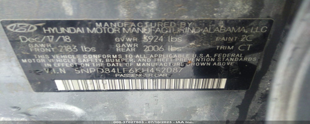 5NPD84LF6KH452087 2019 HYUNDAI ELANTRA photo no. 9