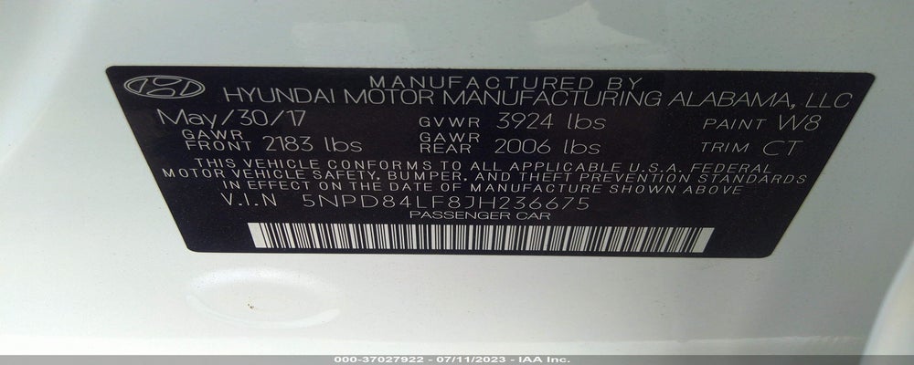 5NPD84LF8JH236675 2018 HYUNDAI ELANTRA photo no. 9