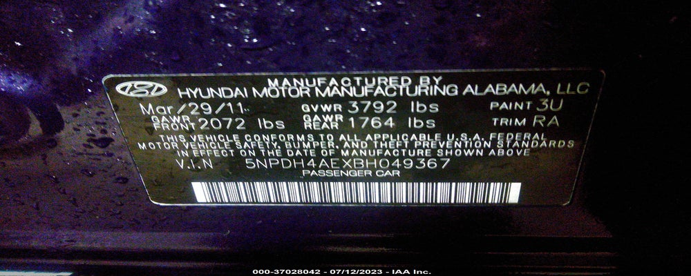 5NPDH4AEXBH049367 2011 HYUNDAI ELANTRA photo no. 9