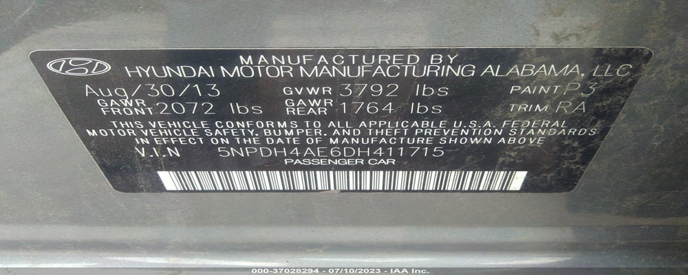 5NPDH4AE6DH411715 2013 HYUNDAI ELANTRA photo no. 9