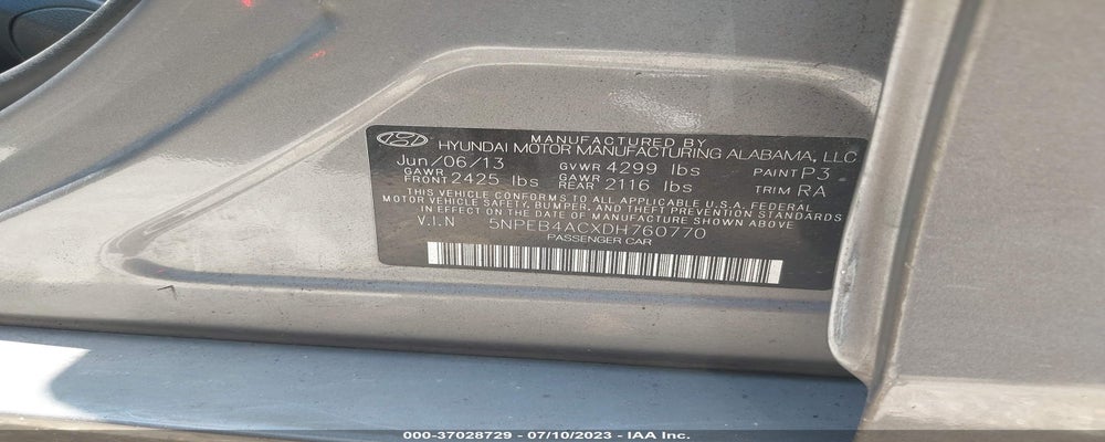 5NPEB4ACXDH760770 2013 HYUNDAI SONATA photo no. 9
