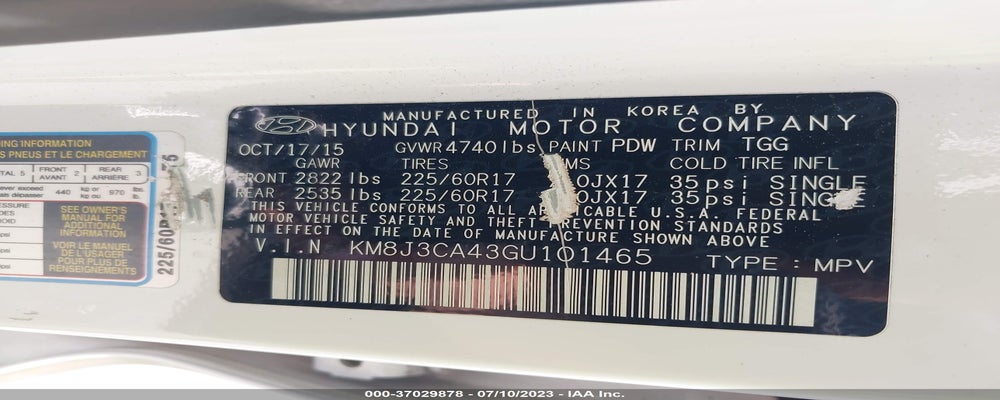 KM8J3CA43GU101465 2016 HYUNDAI TUCSON photo no. 9