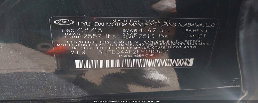 5NPE34AF2FH190953 2015 HYUNDAI SONATA photo no. 9