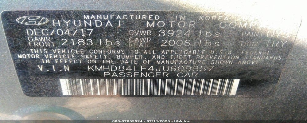 KMHD84LF4JU609857 2018 HYUNDAI ELANTRA photo no. 9