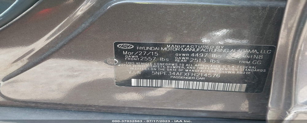 5NPE34AFXFH214576 2015 HYUNDAI SONATA photo no. 9