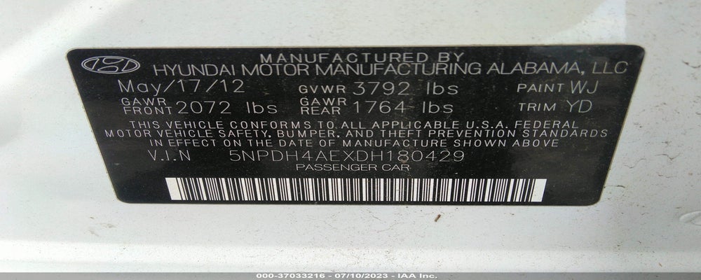 5NPDH4AE7DH171879 2013 HYUNDAI ELANTRA photo no. 9