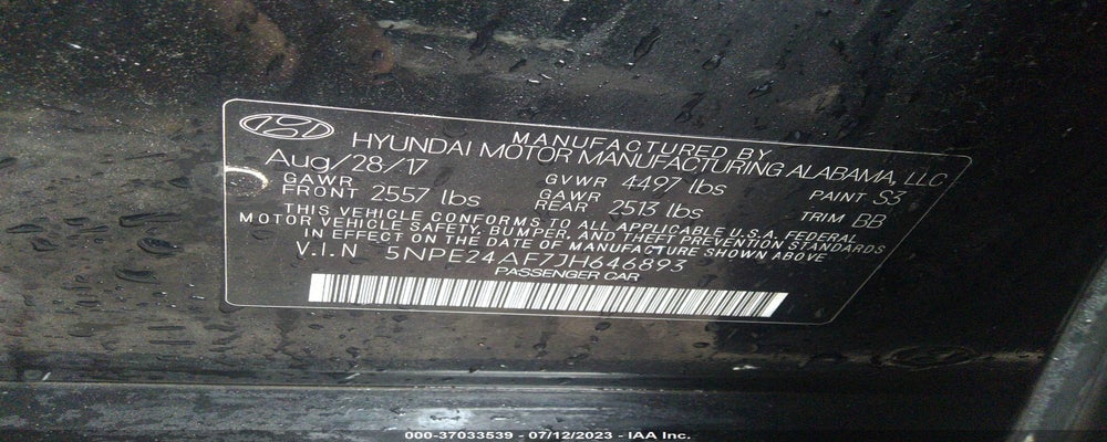 5NPE24AF7JH646893 2018 HYUNDAI SONATA photo no. 9