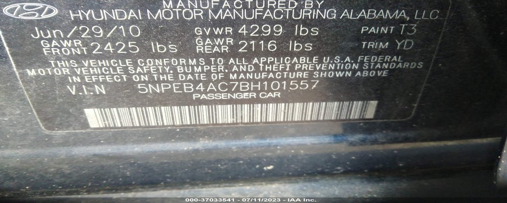 5NPEB4AC7BH101557 2011 HYUNDAI SONATA photo no. 9