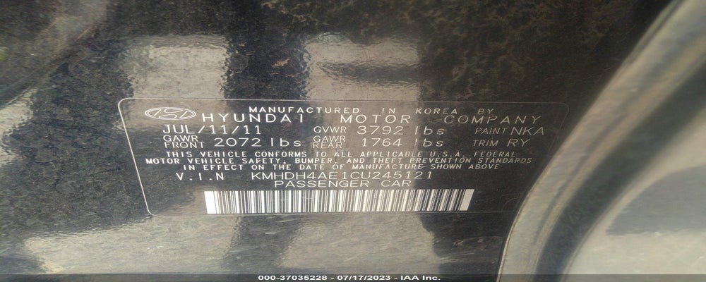 KMHDH4AE1CU245121 2012 HYUNDAI ELANTRA photo no. 9