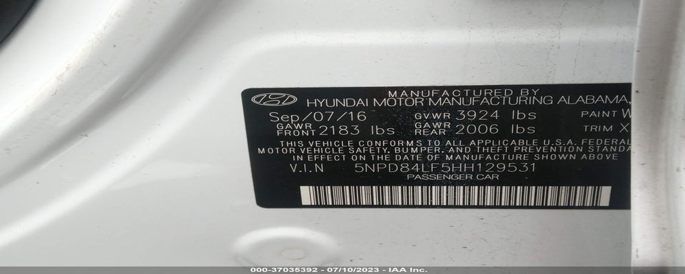 5NPD84LF5HH129531 2017 HYUNDAI ELANTRA photo no. 9