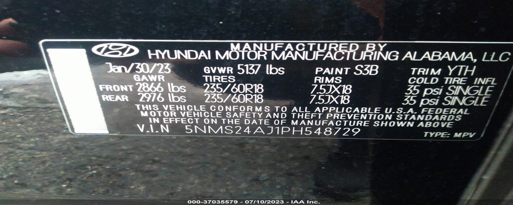 5NMS24AJ1PH548729 2023 HYUNDAI SANTA FE photo no. 9