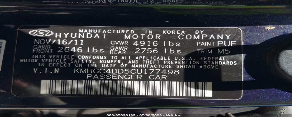 KMHGC4DD5CU177498 2012 HYUNDAI GENESIS photo no. 9