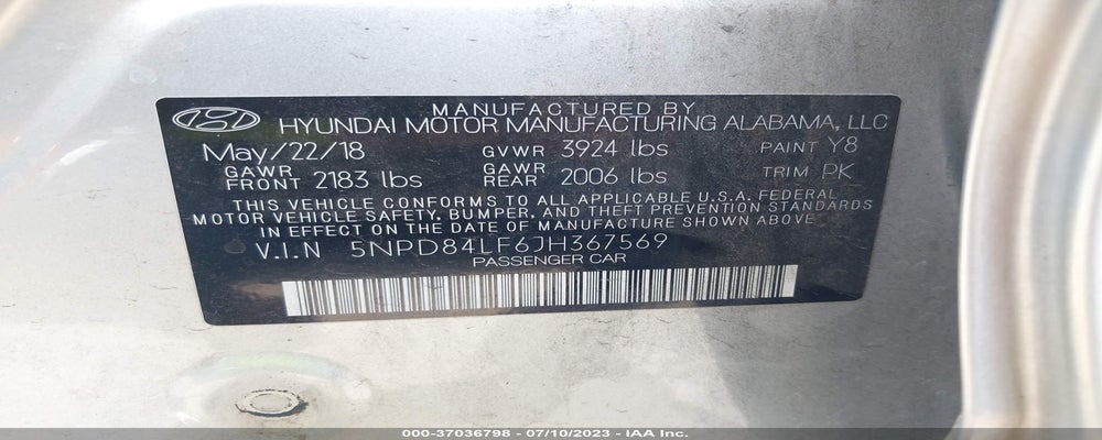 5NPD84LF6JH367569 2018 HYUNDAI ELANTRA photo no. 9