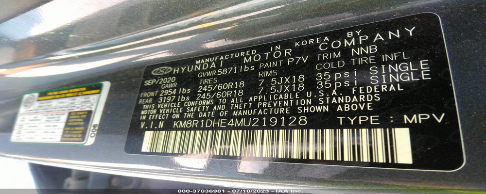 KM8R1DHE4MU219128 2021 HYUNDAI PALISADE photo no. 9