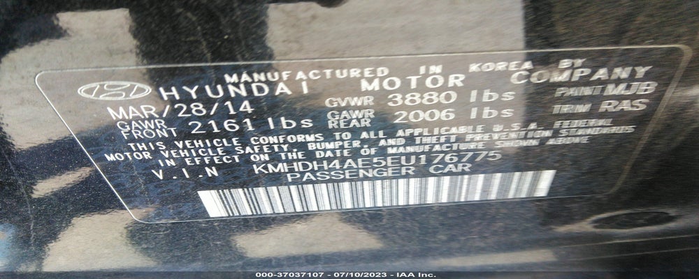 KMHDH4AE5EU176775 2014 HYUNDAI ELANTRA photo no. 9