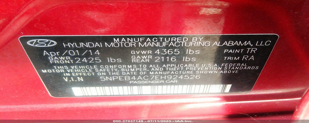 5NPEB4AC7EH924526 2014 HYUNDAI SONATA photo no. 9