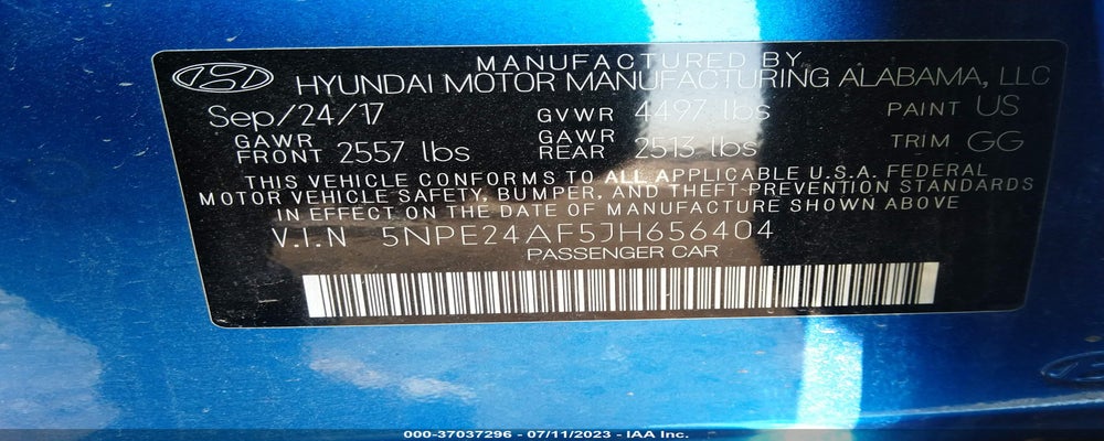 5NPE24AF5JH656404 2018 HYUNDAI SONATA photo no. 9
