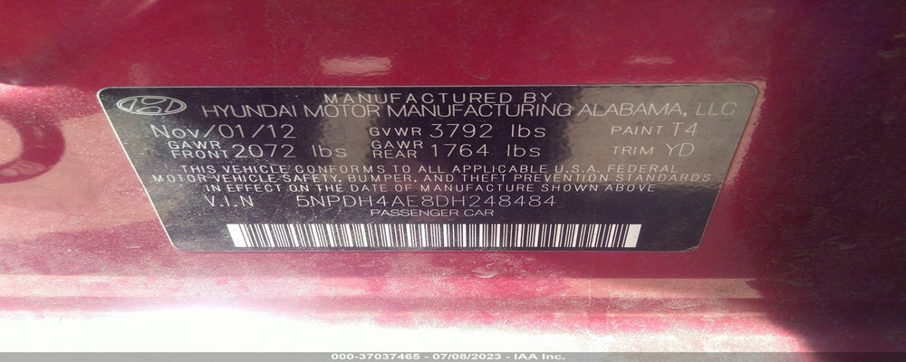 5NPDH4AE8DH248484 2013 HYUNDAI ELANTRA photo no. 9