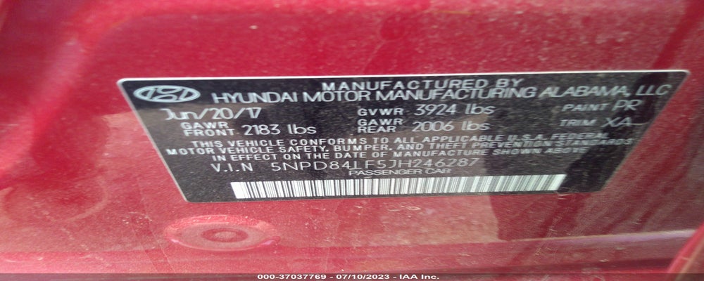 5NPD84LF5JH246287 2018 HYUNDAI ELANTRA photo no. 9