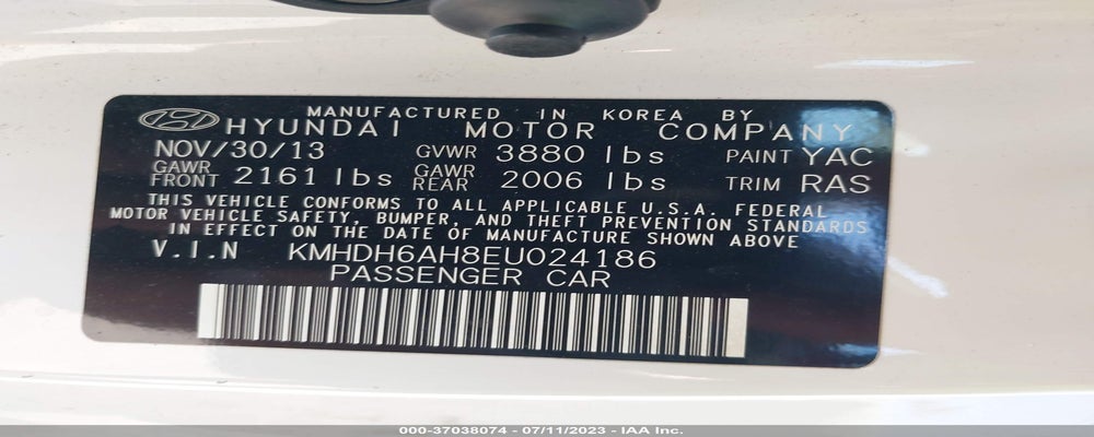 KMHDH6AH8EU024186 2014 HYUNDAI ELANTRA COUPE photo no. 9