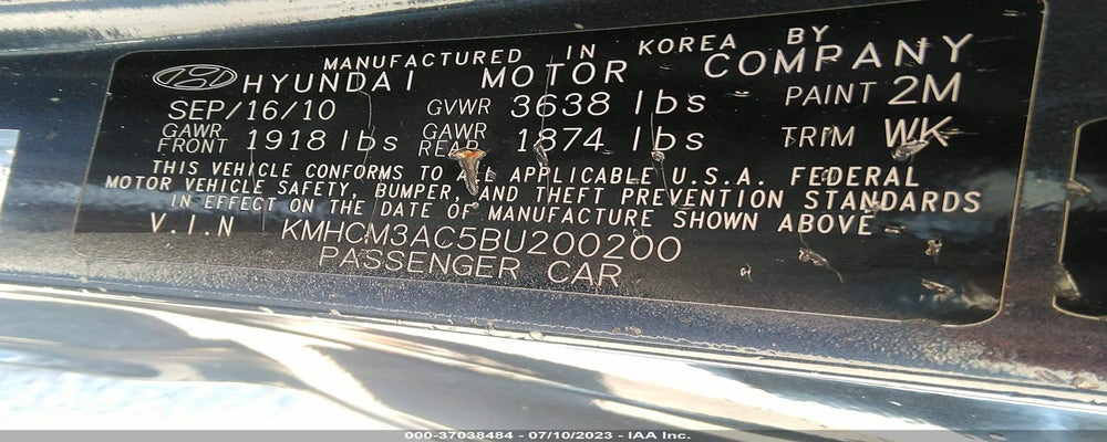 KMHCM3AC5BU200200 2011 HYUNDAI ACCENT photo no. 9