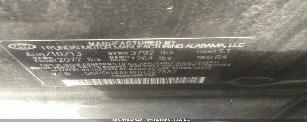 5NPDH4AE8DH397882 2013 HYUNDAI ELANTRA photo no. 9