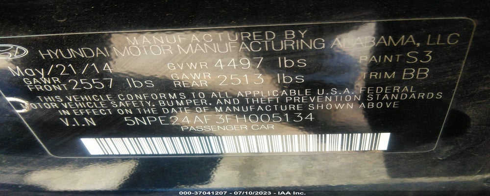 5NPE24AF3FH005134 2015 HYUNDAI SONATA photo no. 9