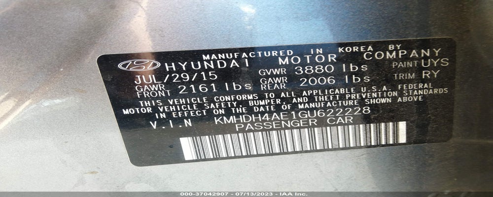 KMHDH4AE1GU622228 2016 HYUNDAI ELANTRA photo no. 9