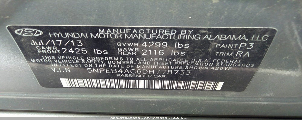5NPEB4AC6DH778733 2013 HYUNDAI SONATA photo no. 9