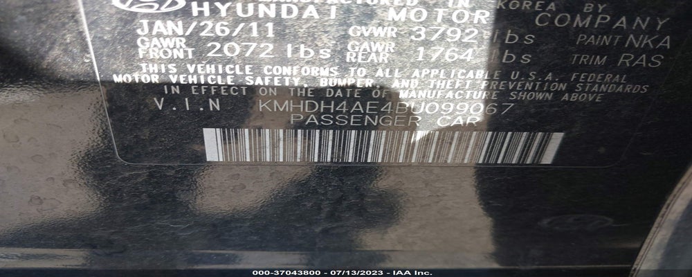 KMHDH4AE4BU099067 2011 HYUNDAI ELANTRA photo no. 9