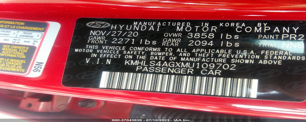 KMHLS4AGXMU109702 2021 HYUNDAI ELANTRA photo no. 9