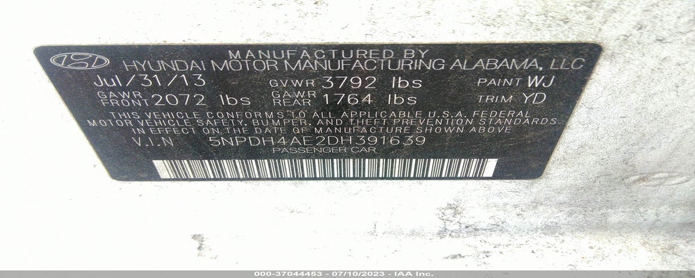 5NPDH4AE2DH391639 2013 HYUNDAI ELANTRA photo no. 9