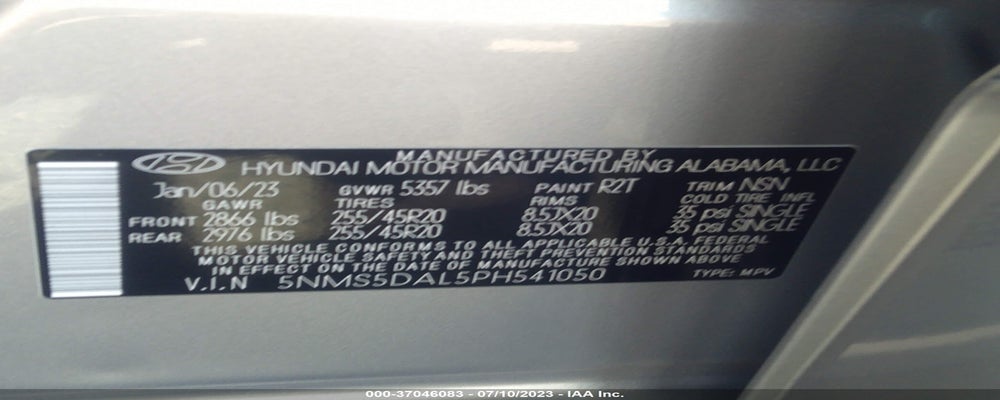 5NMS5DAL5PH541050 2023 HYUNDAI SANTA FE photo no. 9